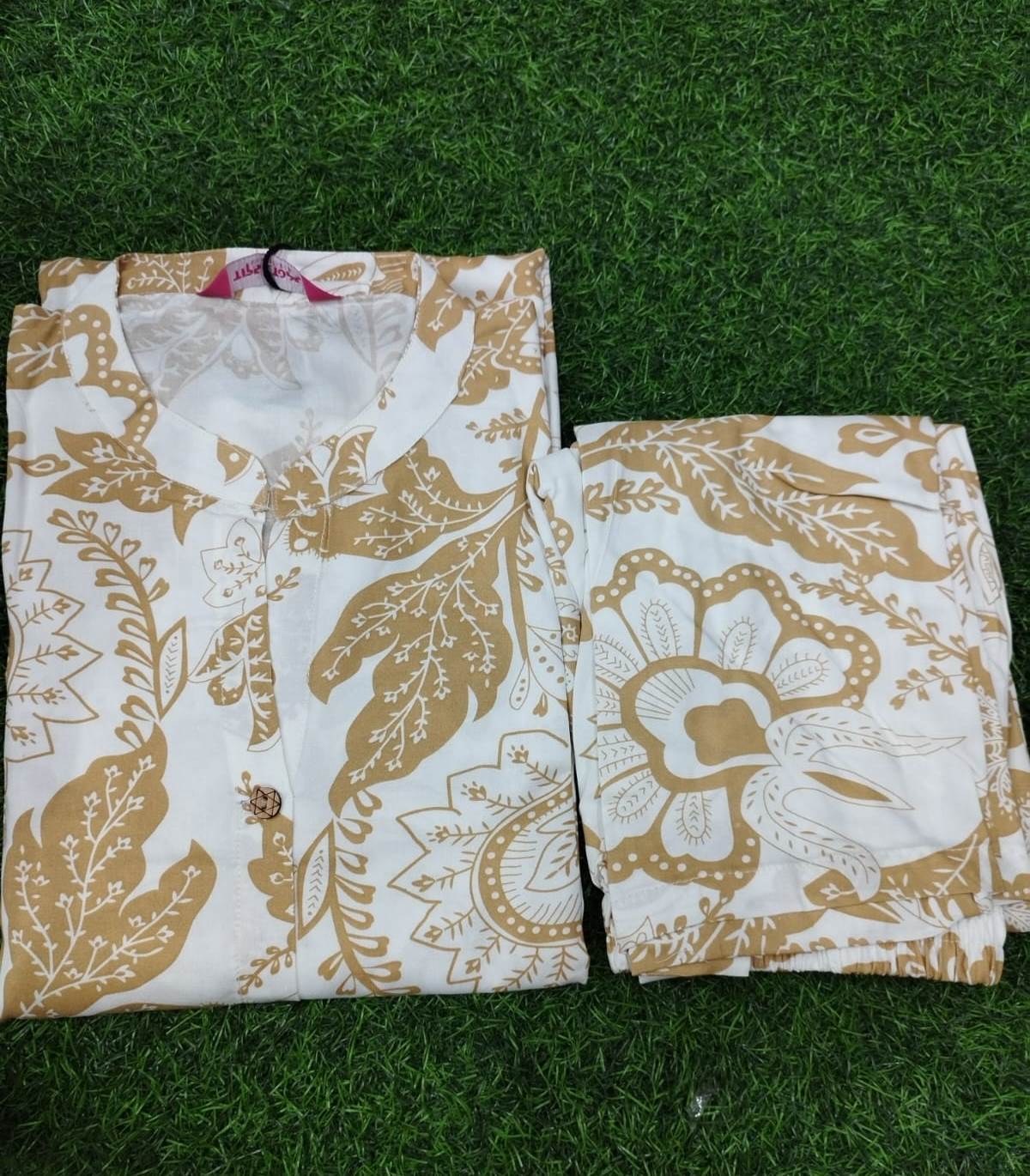 Stylish Printed Rayon Cord Set-102