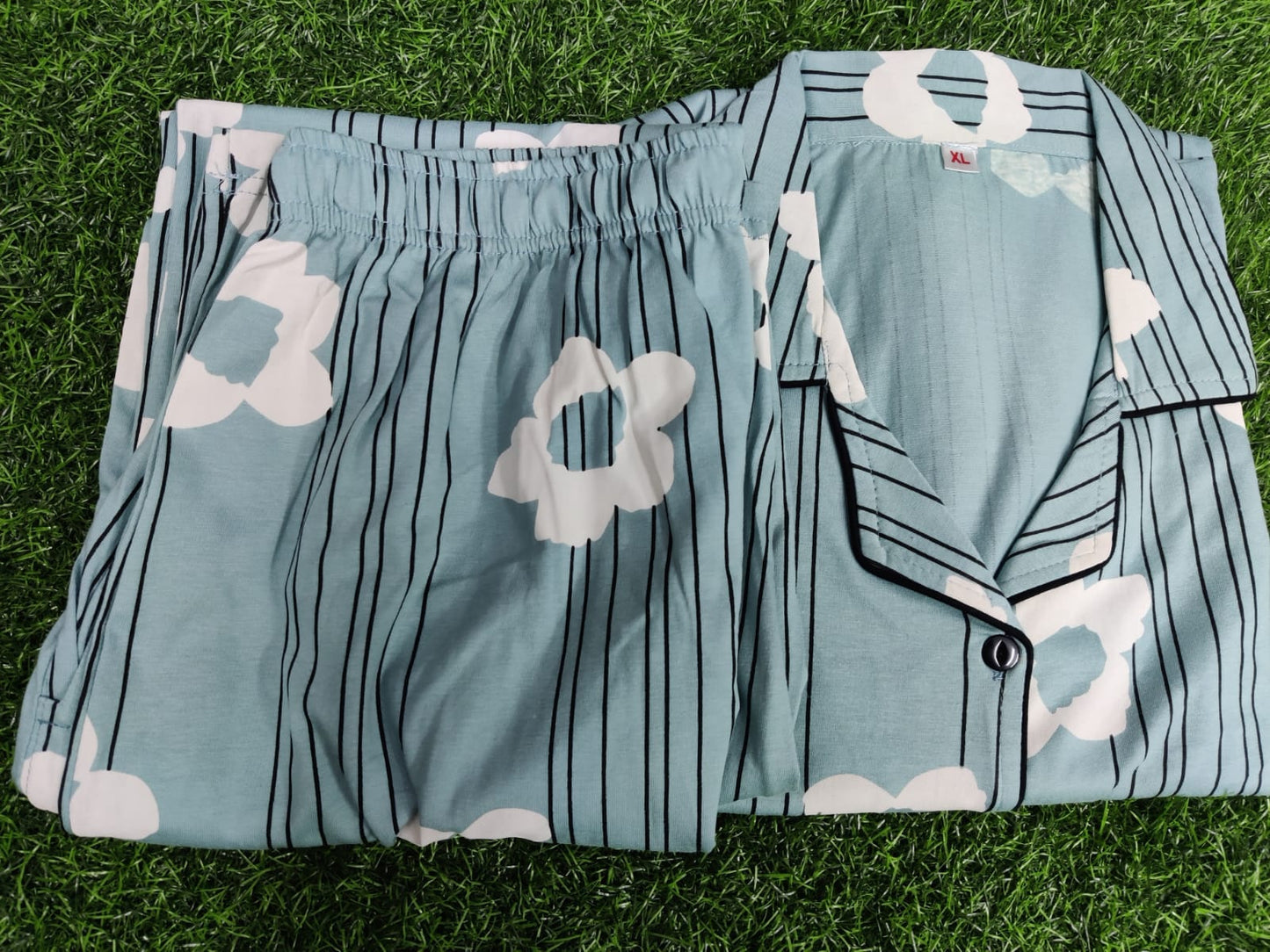 Printed Collar PJ Set-1854A