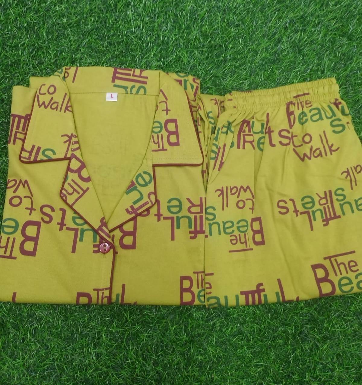 Printed Collar Nightsuit-2027