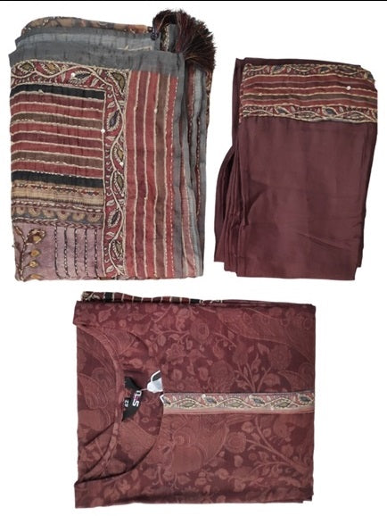 Brown Soft Silk Suit-102