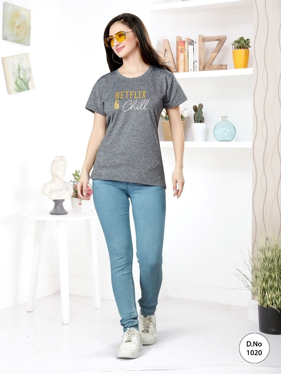 Grey premium quality lycra T-shirt A575