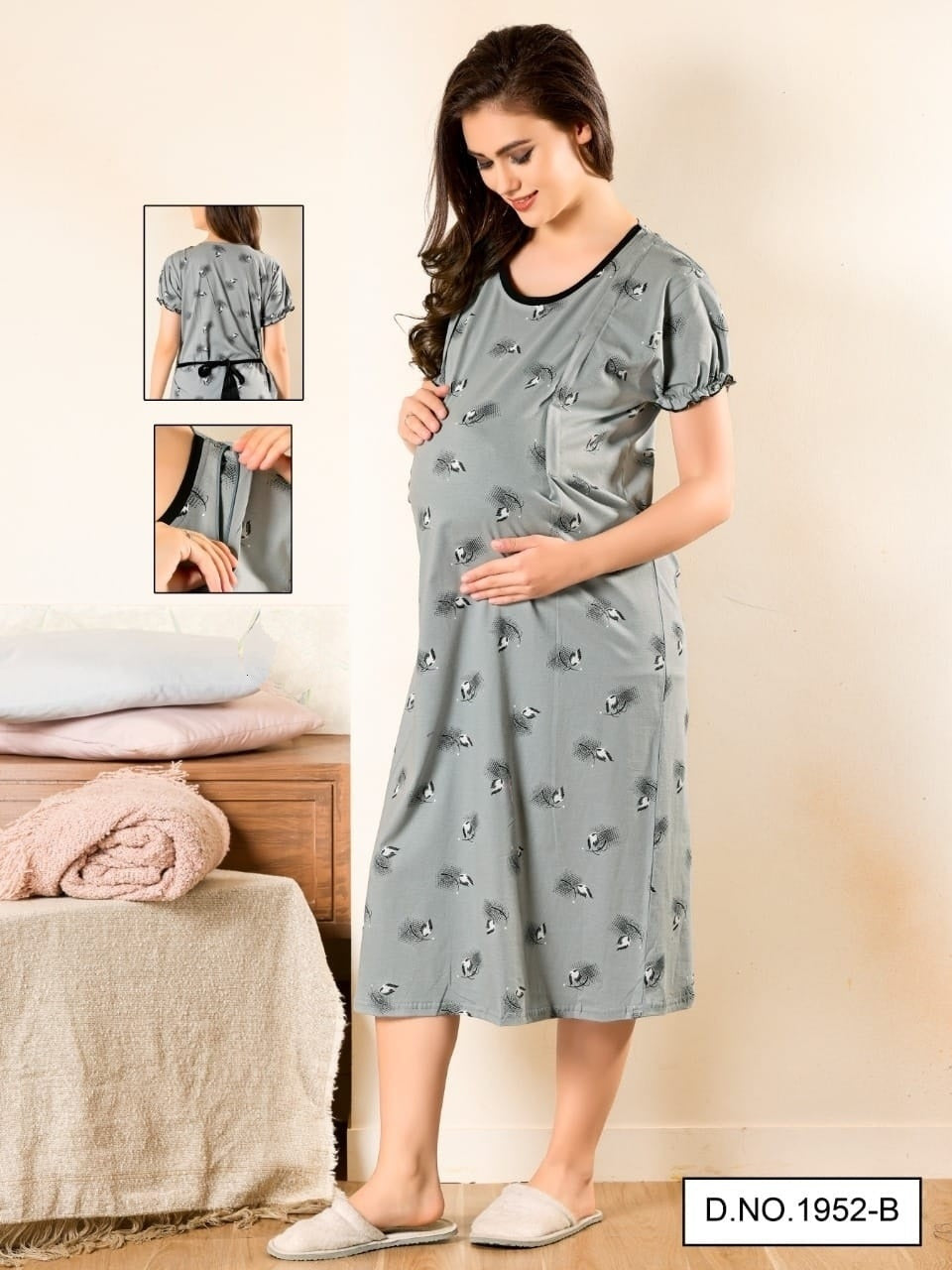 Grey Feeding Short Nighty A634