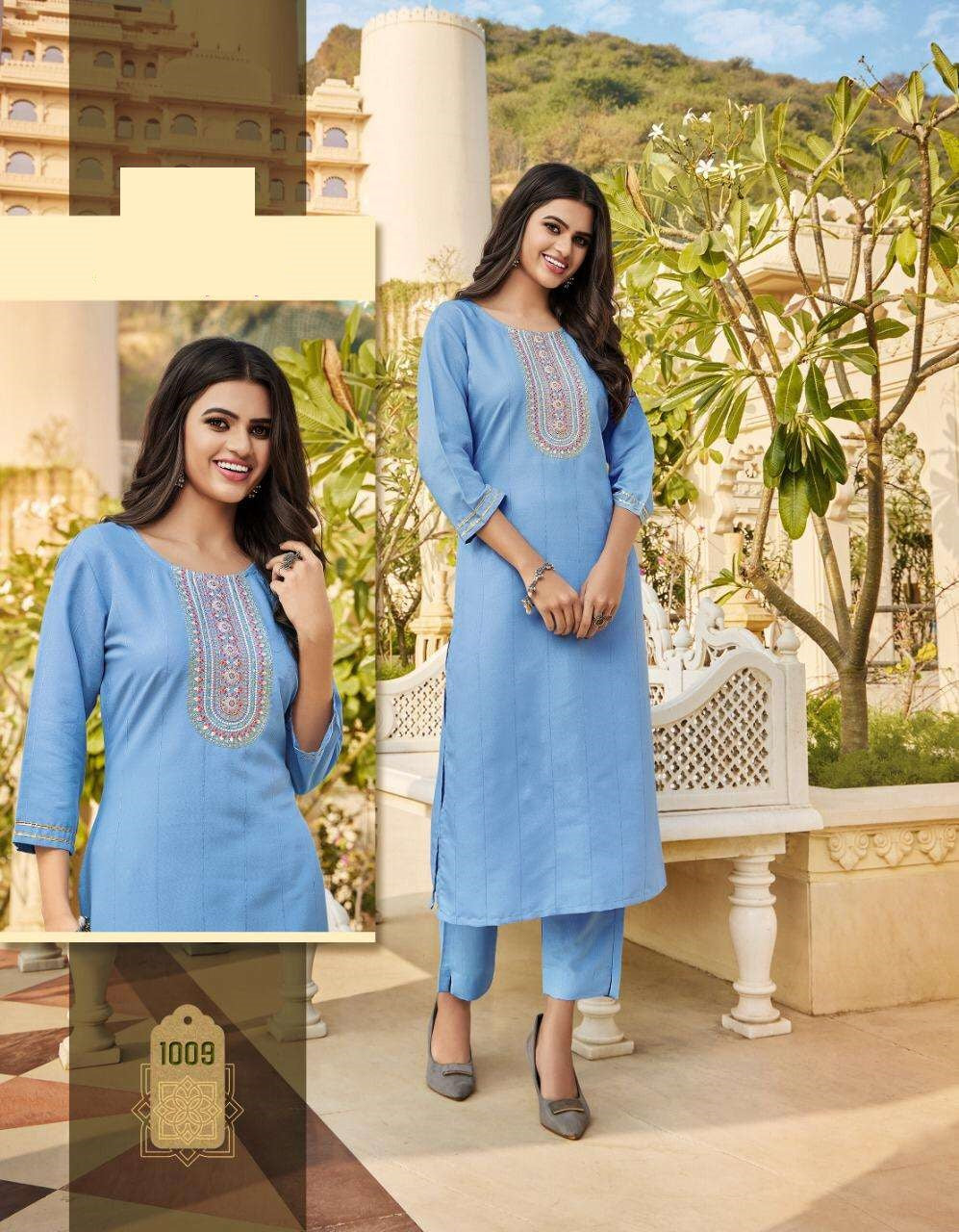 Fancy Rayon Kurti Set-1009