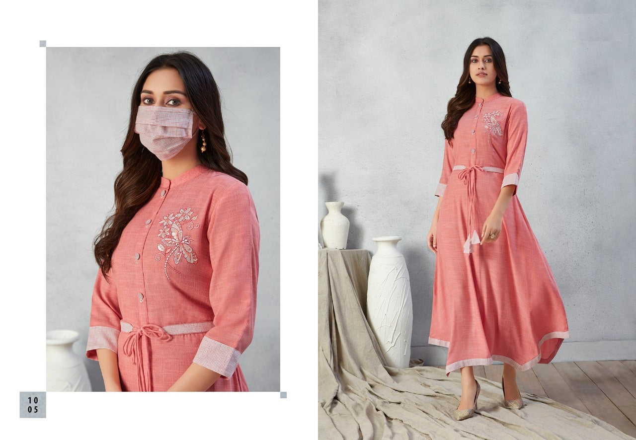 Grey Embroidery Work Fancy Rayon Long Gown