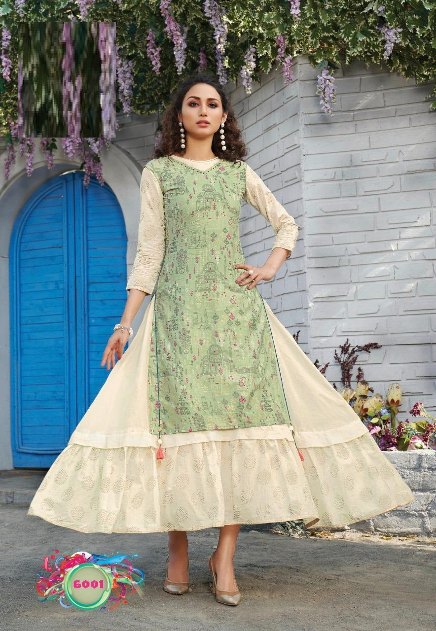 Kurti With Jacket Ethnic Wear- Kajal Style Kurtis
