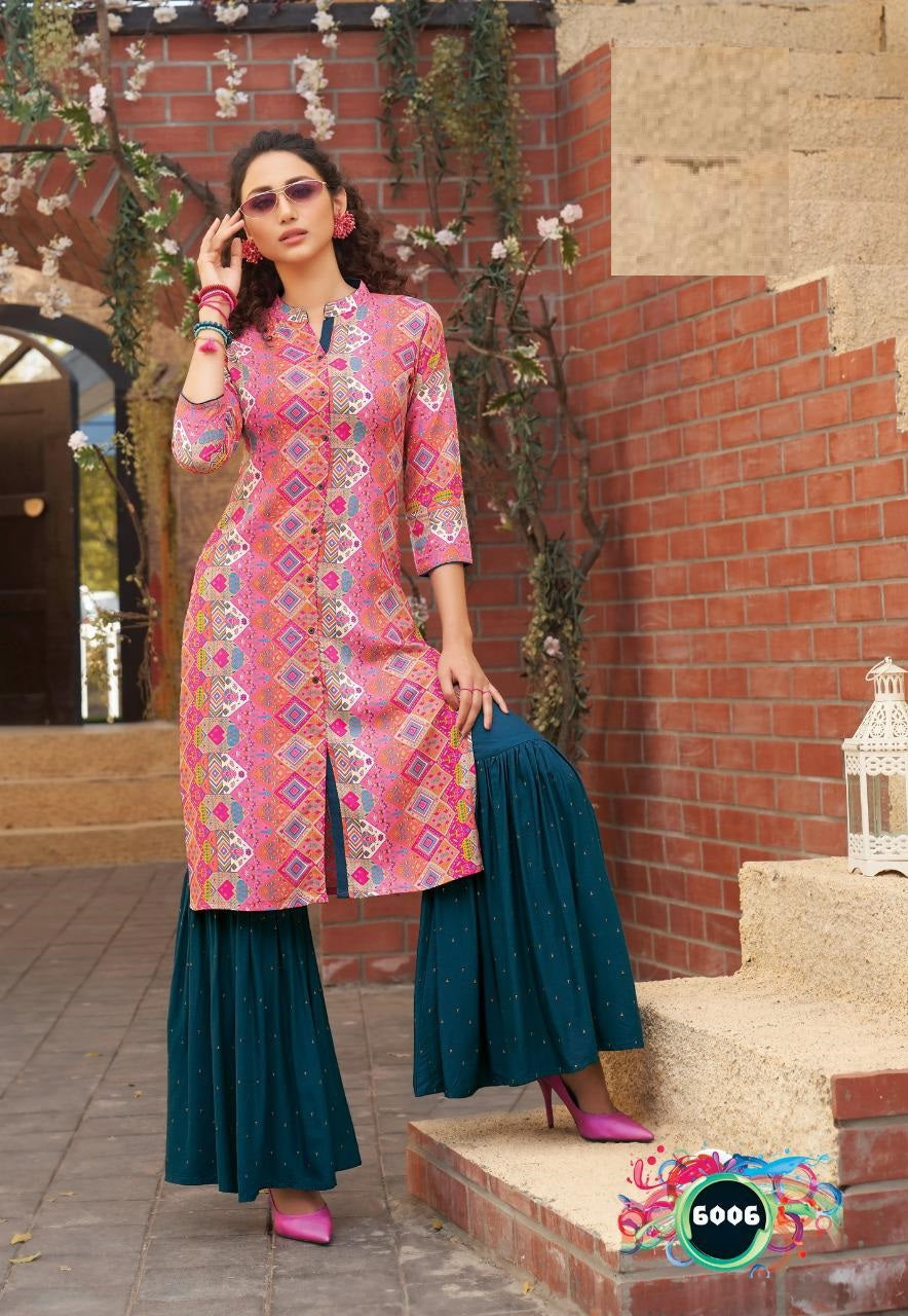 Kurti With Jacket Ethnic Wear- Kajal Style Kurtis