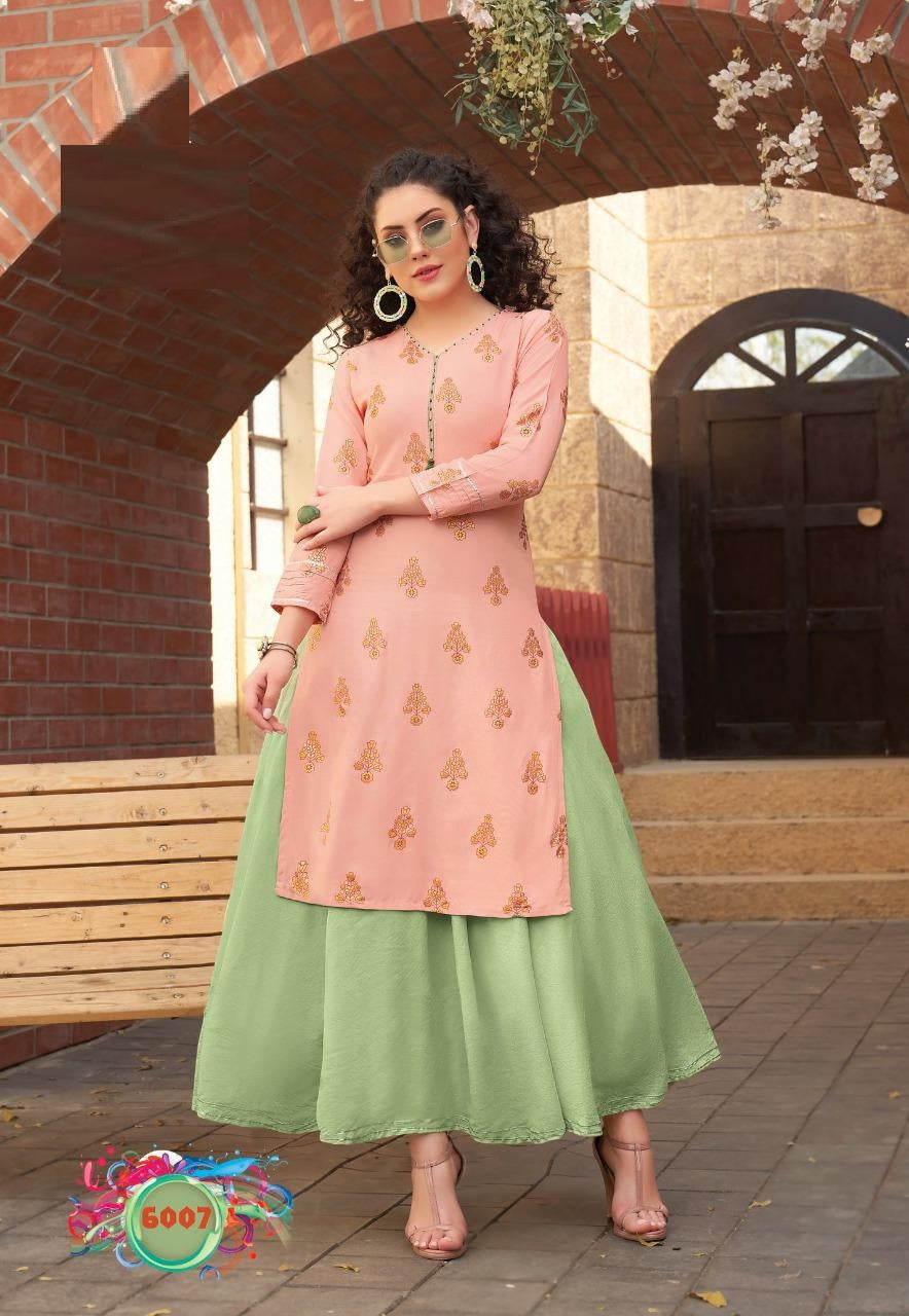 Kurti With Jacket Ethnic Wear- Kajal Style Kurtis