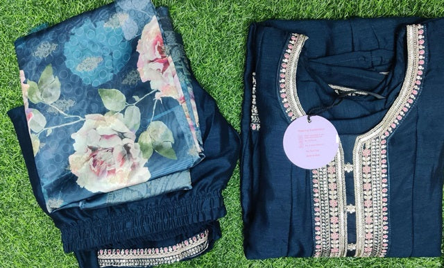 Embroidery Anarkali Suit Set-1006