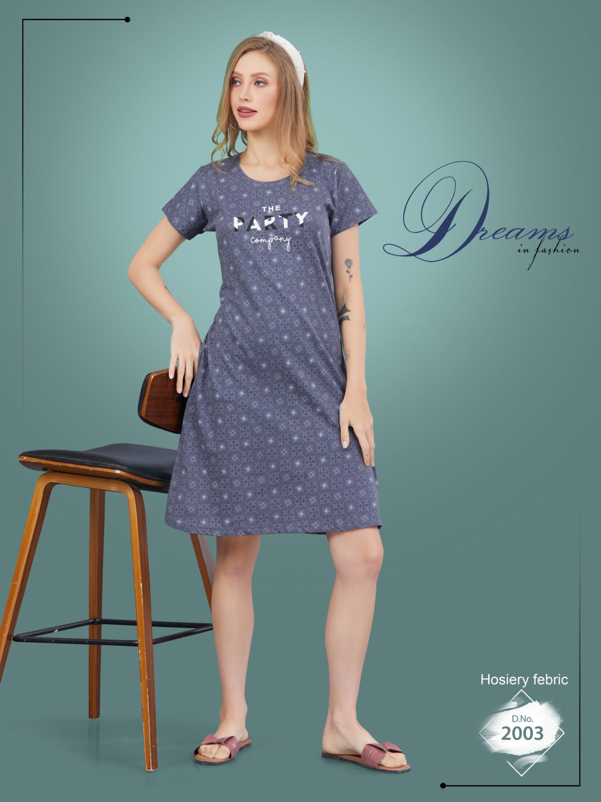Women's Trendy Short Night Dress-2003