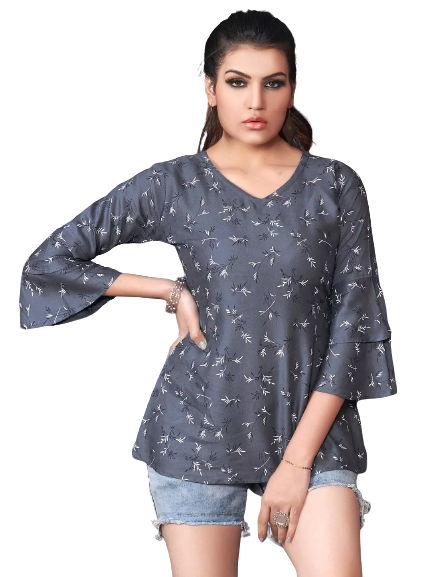 Mustard Yellow Printed Short Top