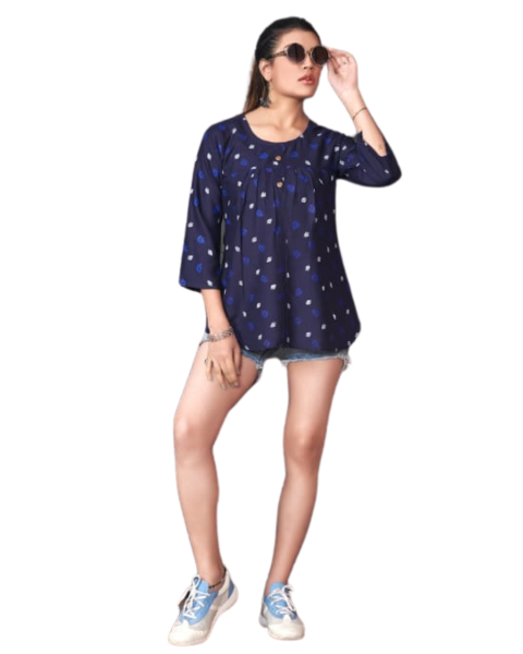 Grey Printed Short Top