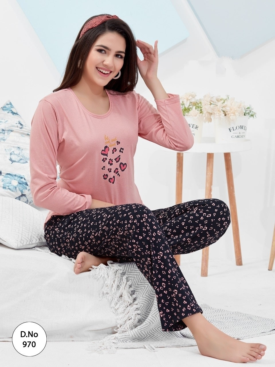 Hosiery Cotton Full Sleeves Nightsuit - 970