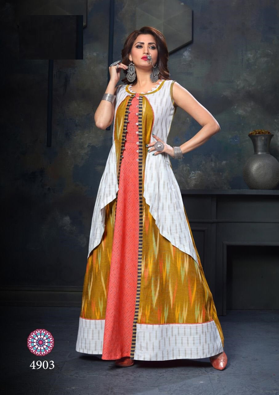 Buy Online Premium Quality Cotton Kurti with Shrug