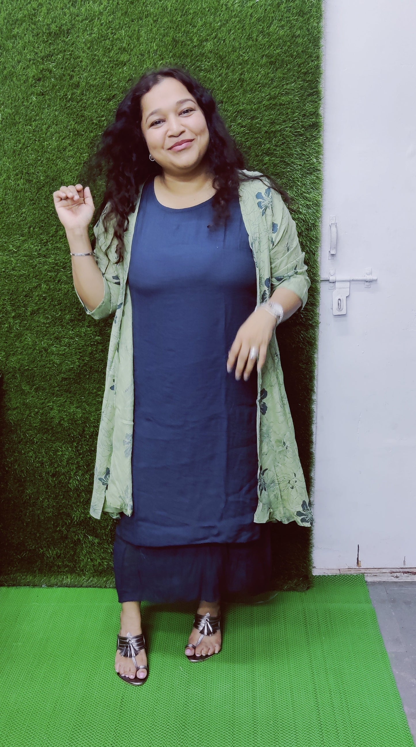 Blue Dress With Shrug