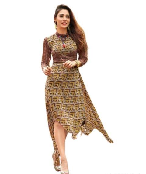 light yellow weightless georgette kurti