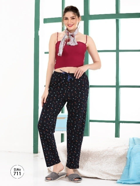 Pretty Black Printed Pyjama