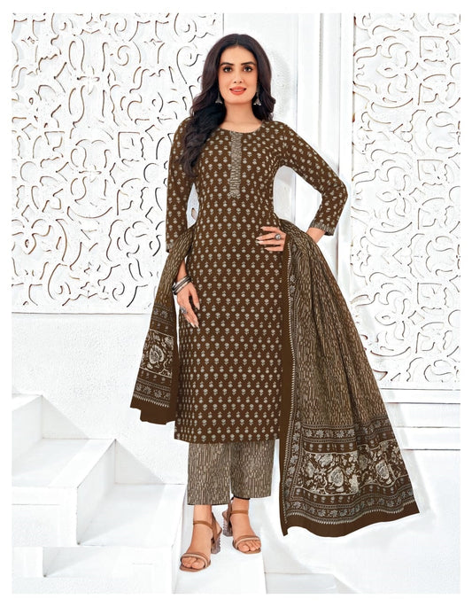 Cotton Printed Stitched Suit Set-1558