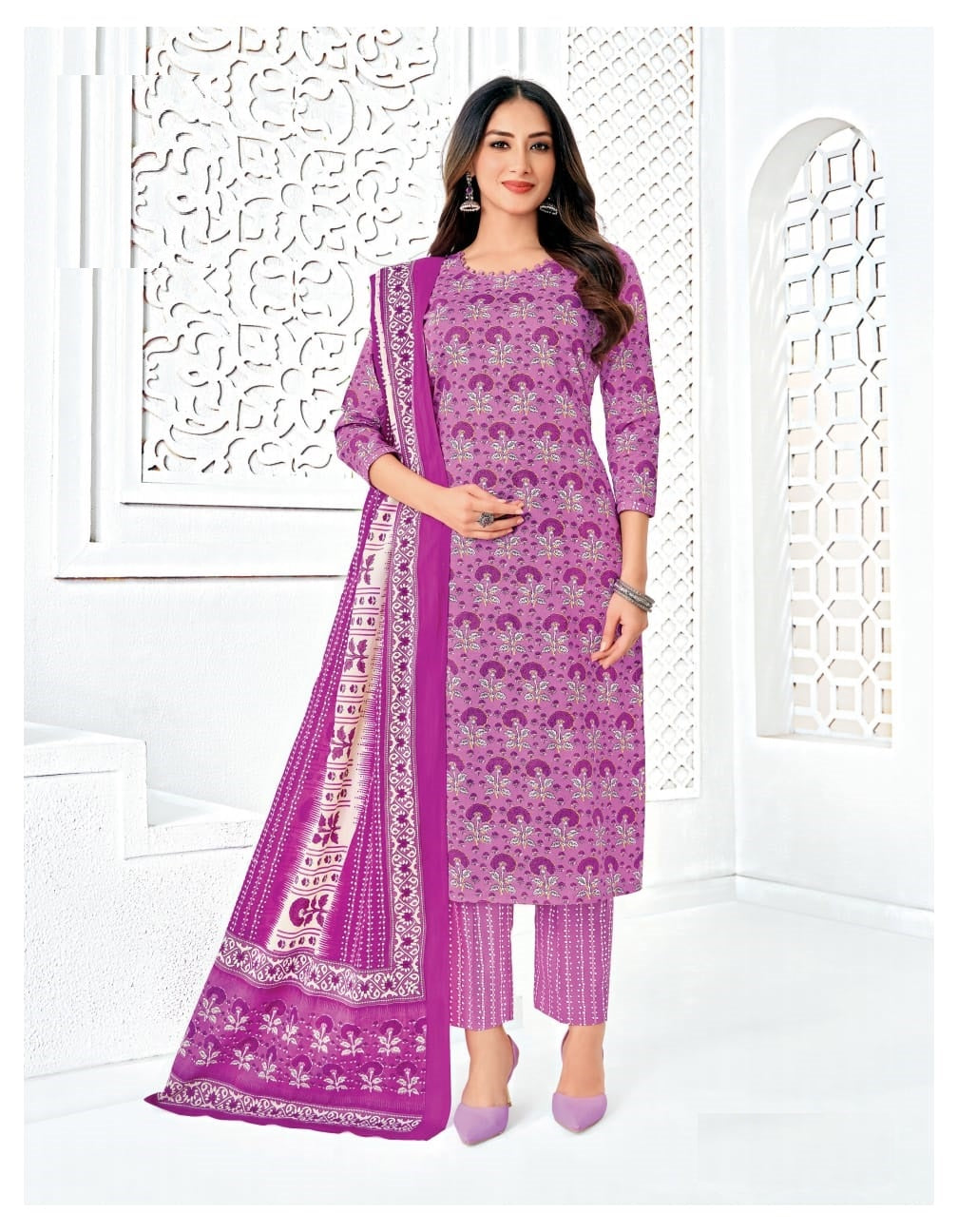 Cotton Printed Stitched Suit Set-1559