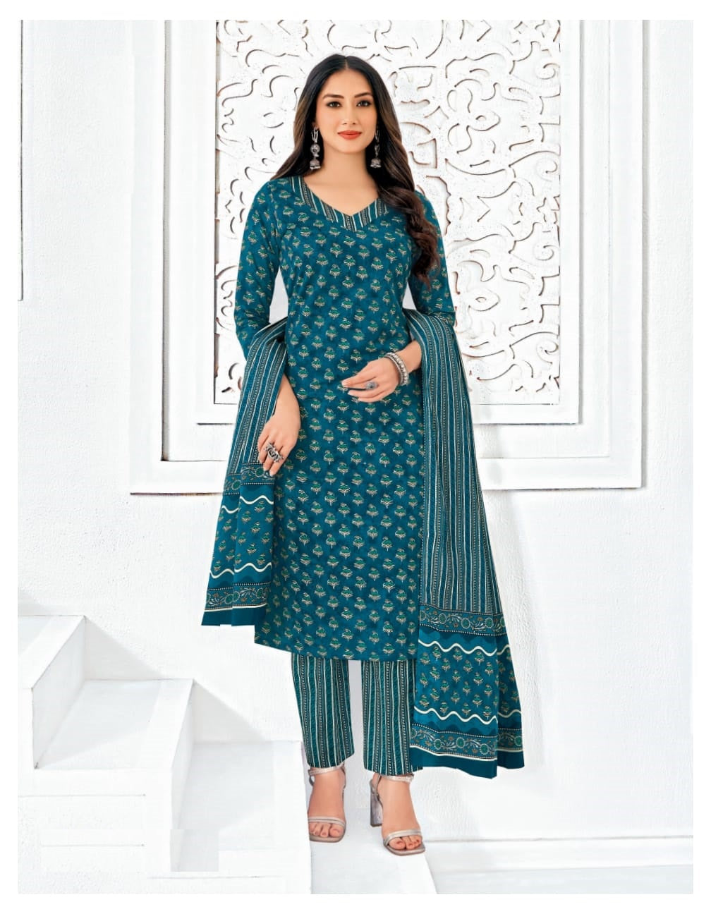 Cotton Printed Stitched Suit Set-1560
