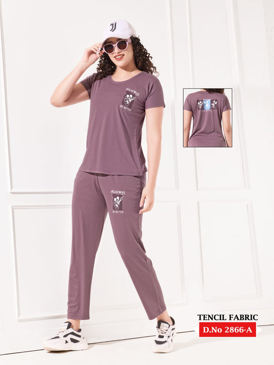 Premium Tencel Printed Tracksuit-2866a