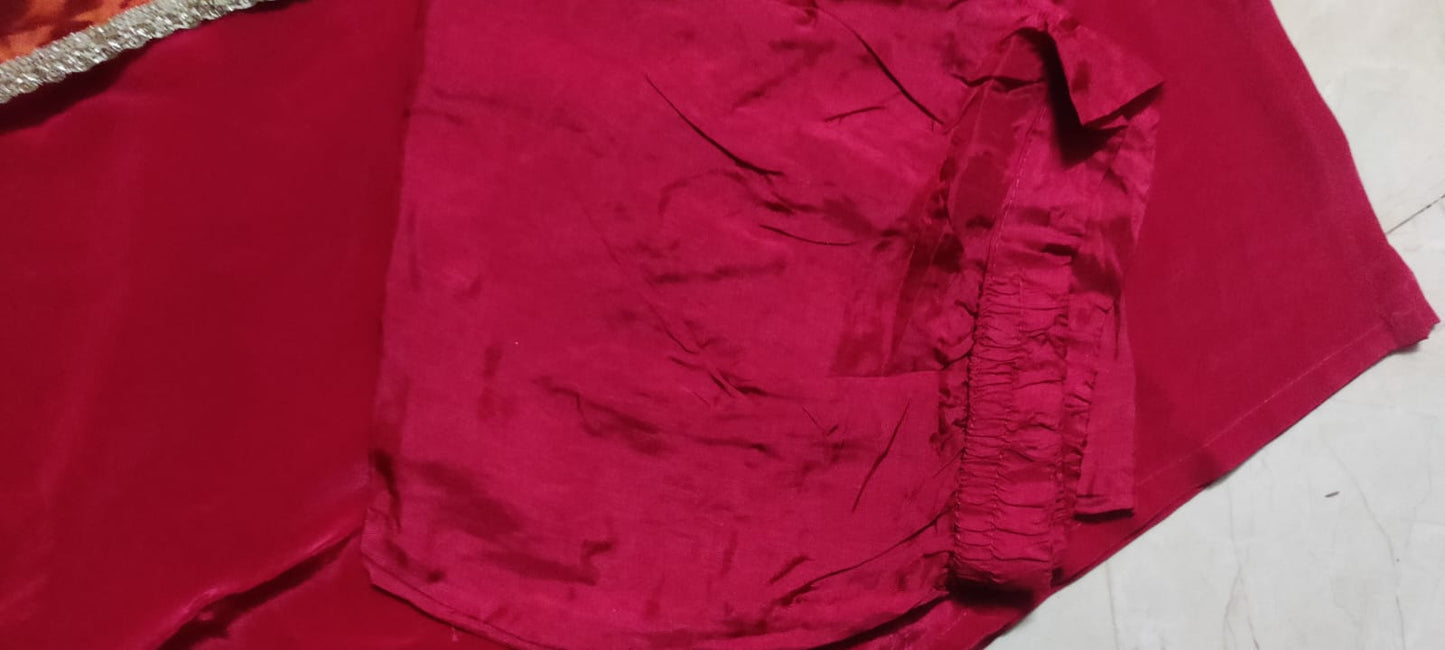 Pure Crepe Embroidered Suit-4273