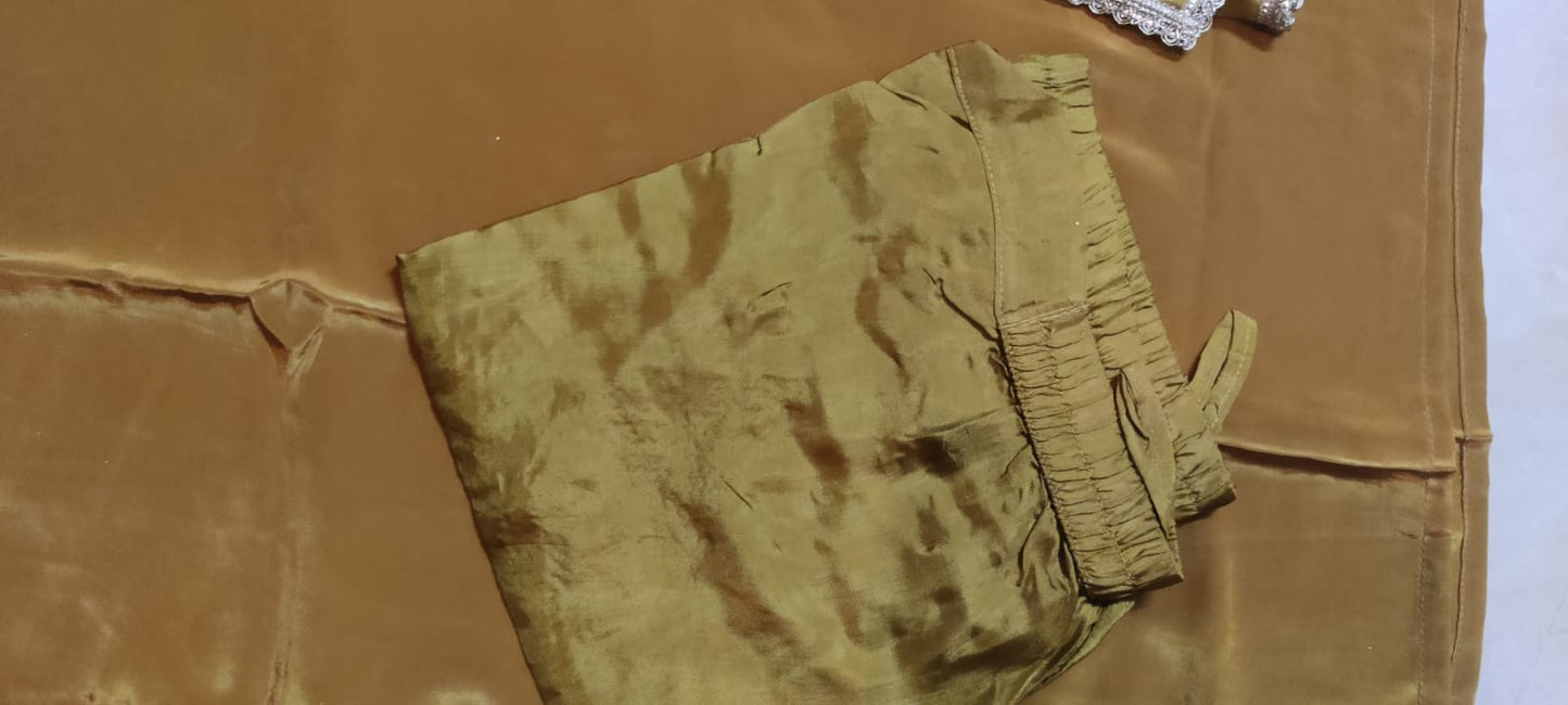 Pure Crepe Embroidered Suit-4274