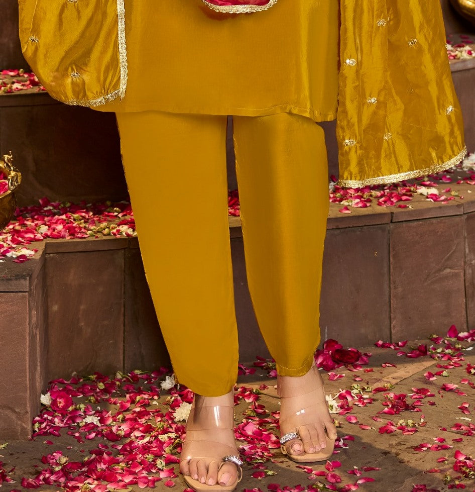 Pure Crepe Embroidered Suit-4274