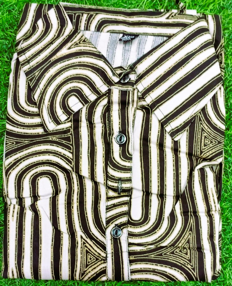 Patterned shirt on a grass background