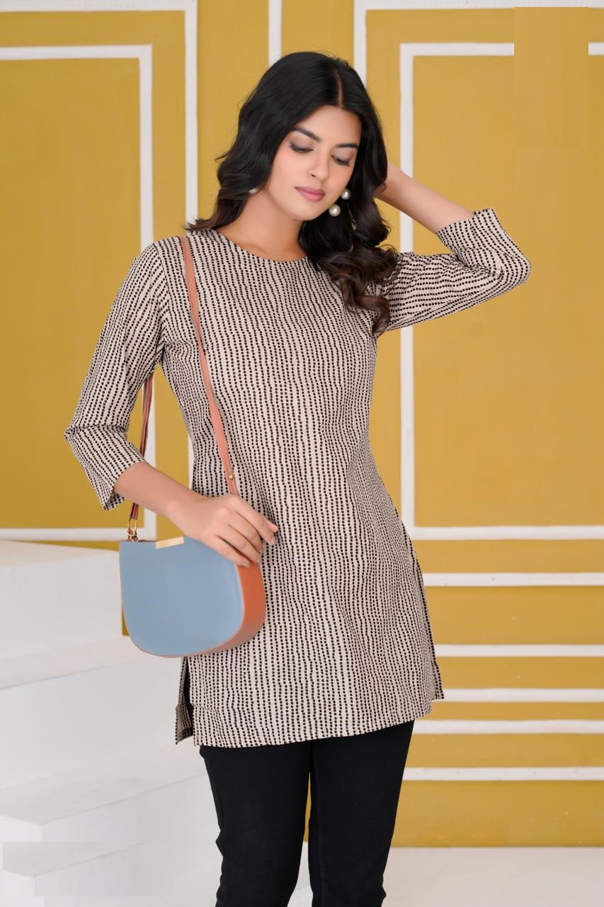 Cotton Printed Short Kurti-1133