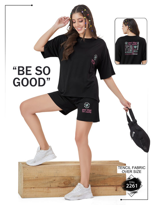 Tencel T-shirt & Shorts Co-ord Set-2261