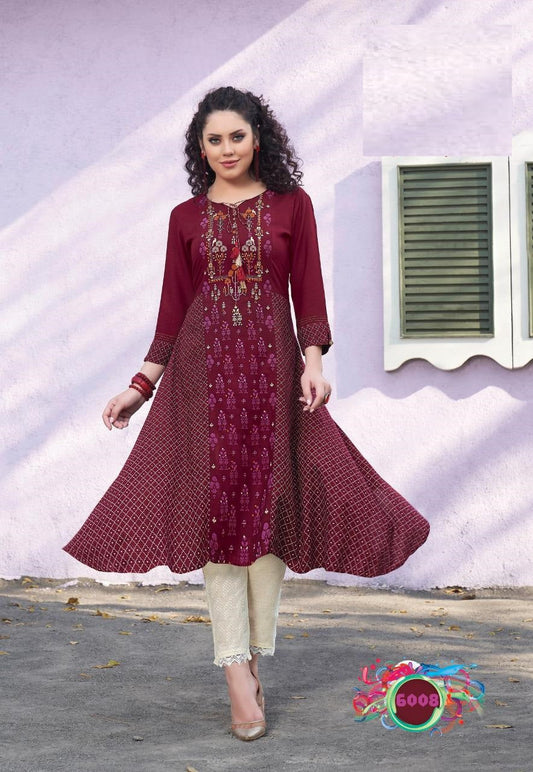 Kurti With Jacket Ethnic Wear- Kajal Style Kurtis