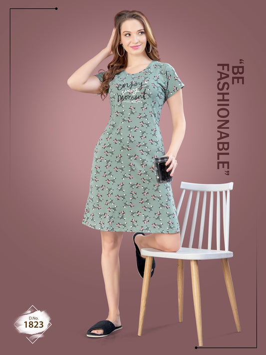 Women's Trendy Short Night Dress-1823
