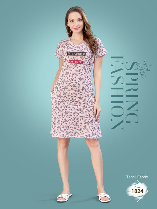 Women's Trendy Short Night Dress-1824