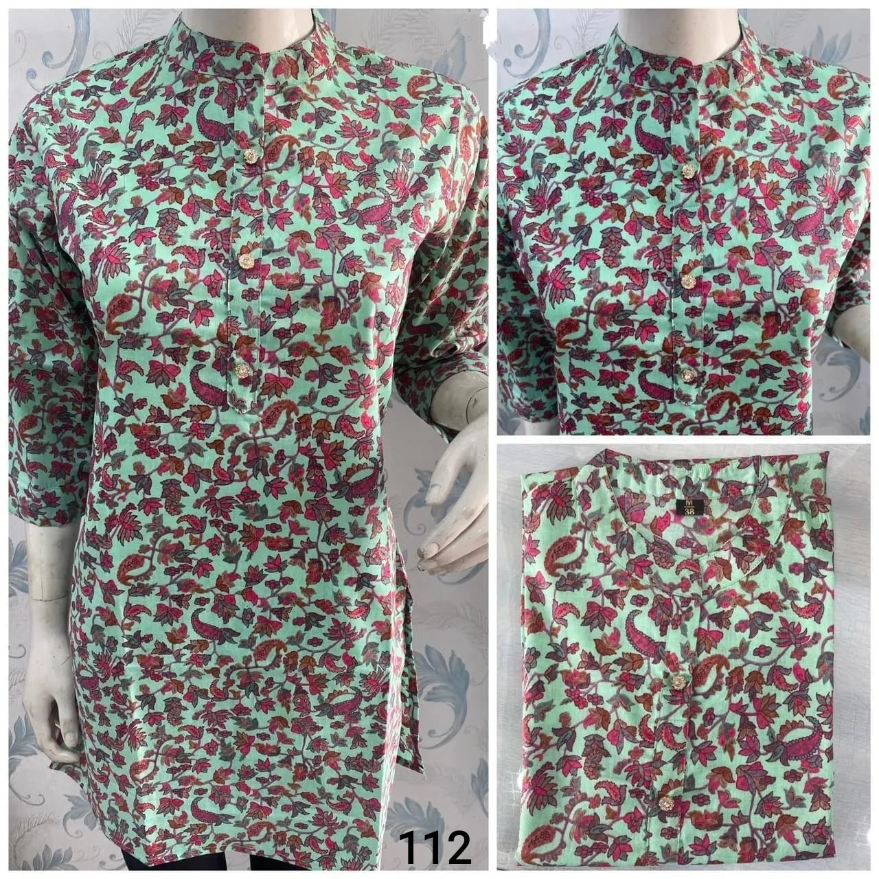 Green Printed Cotton Top