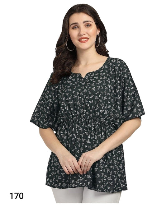 Grey Printed Kaftan Top