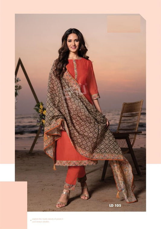 Tomato Red Soft Silk Suit