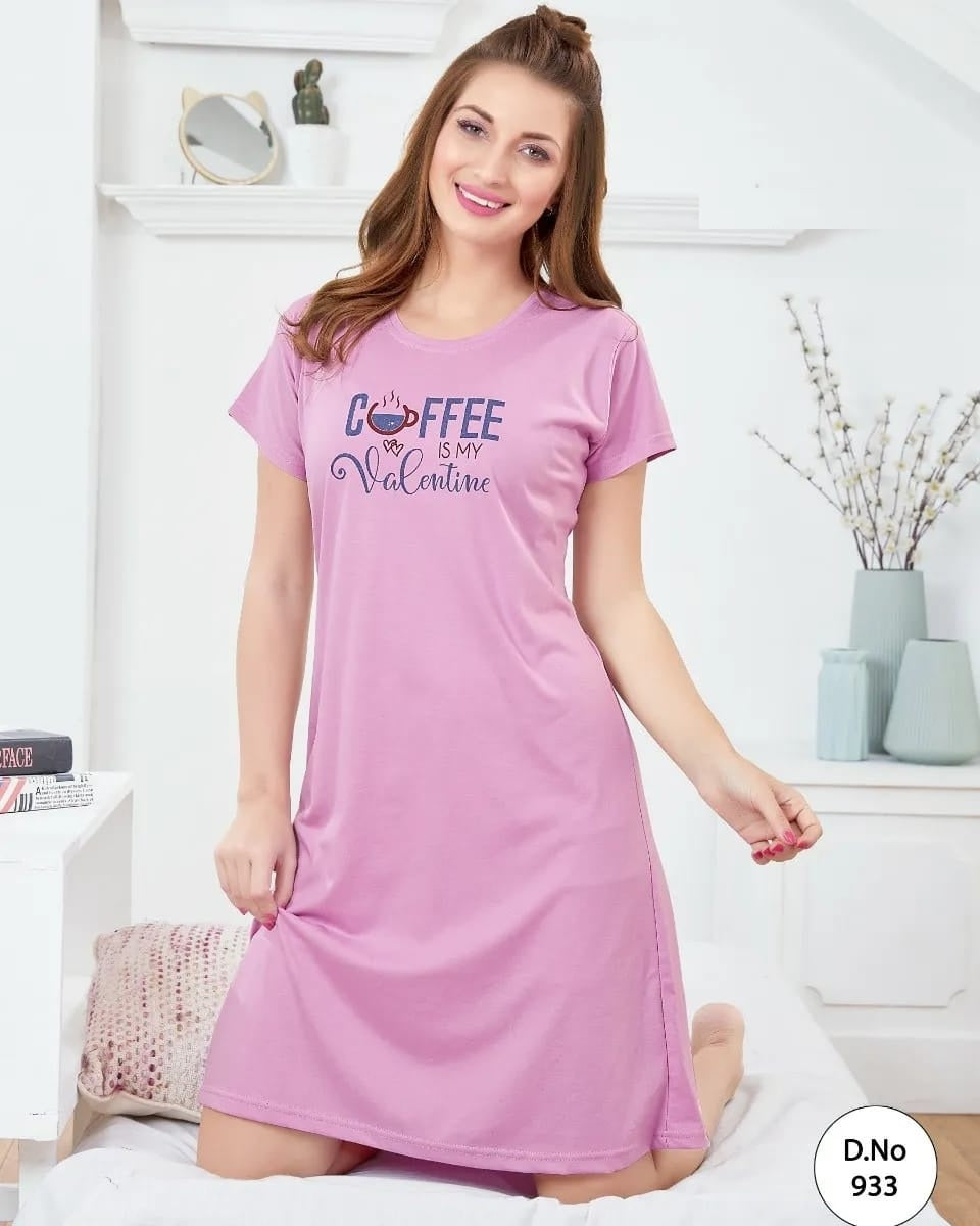 Women's Smiley Emoji Printed Short Nighty Gown – ziloncomfortwithcare